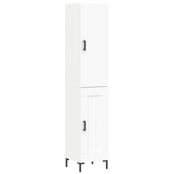 Висок шкаф, бял, 34,5x34x180 см, инженерно дърво
