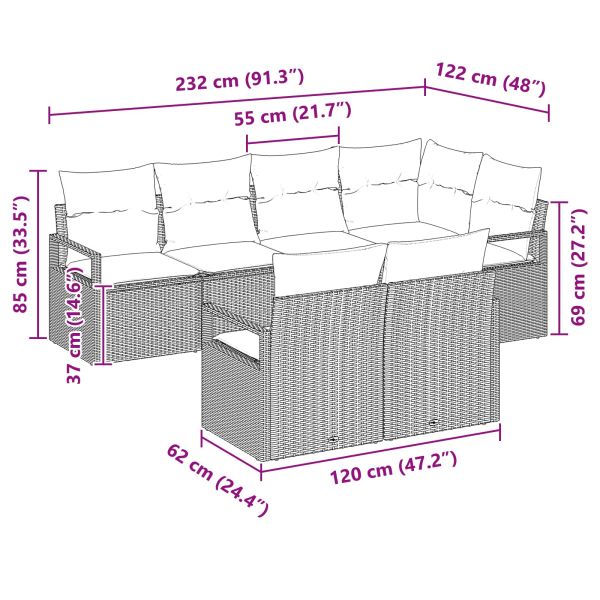 Комплект дивани 7 pcs Черно полиратан