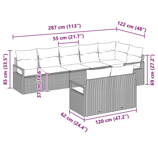 Комплект дивани 8 pcs Кафяво полиратан