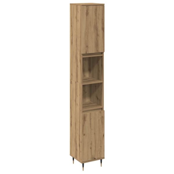 Комплект мебели за баня 3 бр. Дъб 30 x 30 x 180 см