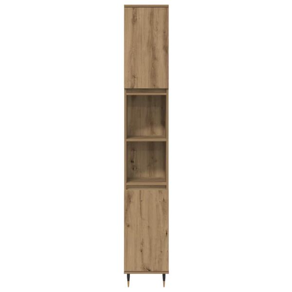 Комплект мебели за баня 3 бр. Дъб 30 x 30 x 180 см
