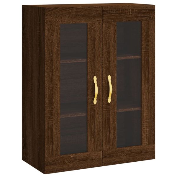 Стенен шкаф кафяв дъб 69,5x34x90 см