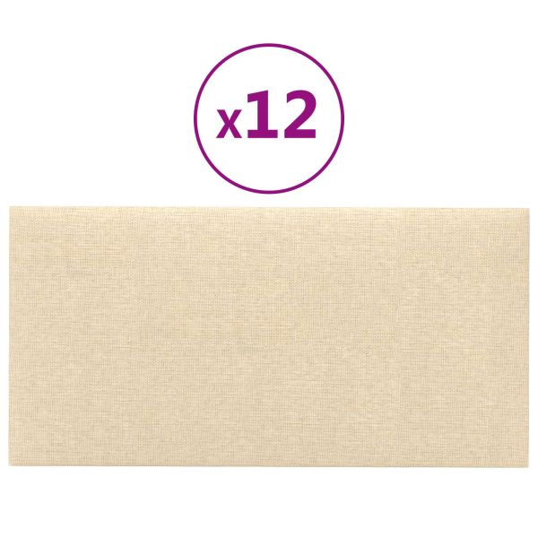 Стенно табло за легло 12 бр. 30 x 15 cm Крем текстил