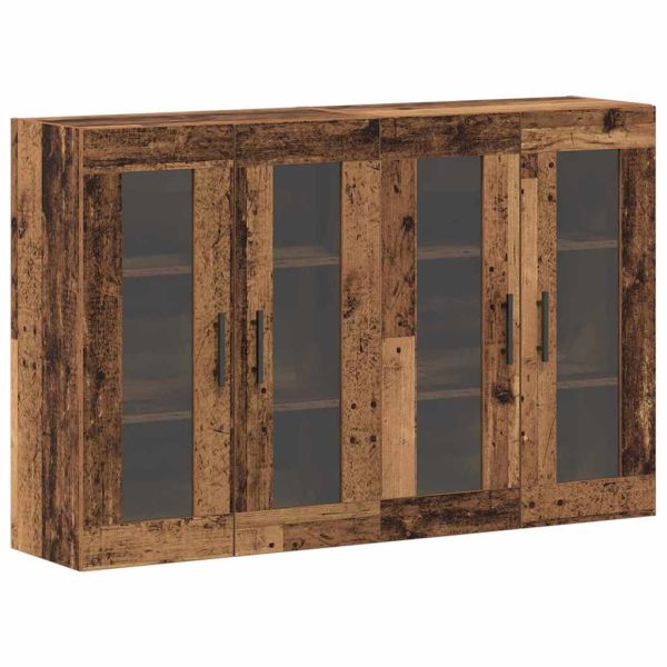 Стенни шкафове 2 pcs Старо дърво 69,5 x 34 x 90 см