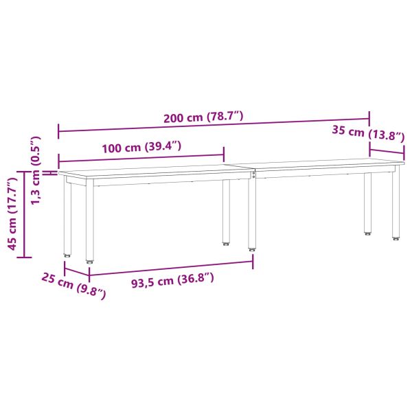 Пейка Сонома 200 x 35 x 45 см Инженерно дърво