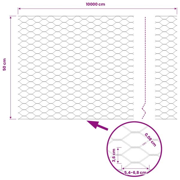 Шестоъгълна ограда Зелен 0,5 x 100 м ПВЦ