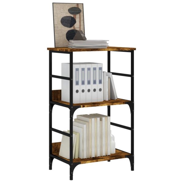 Етажерка за книги опушен дъб 50x33x82 см инженерно дърво