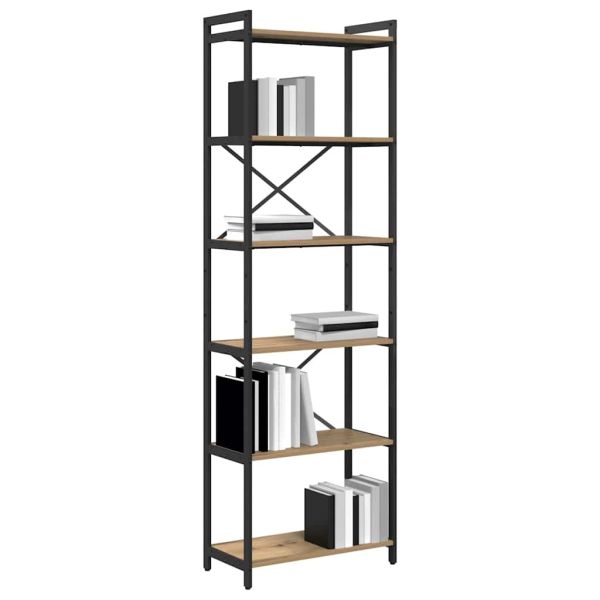 Рафт за книги Дъб 60 x 30 x 189,5 см Инженерно дърво