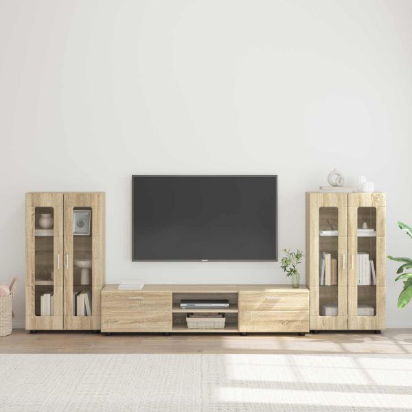 Комплект ТВ шкаф с рафт FLORIN 3 pcs Сонома дъб Инженерно дърво