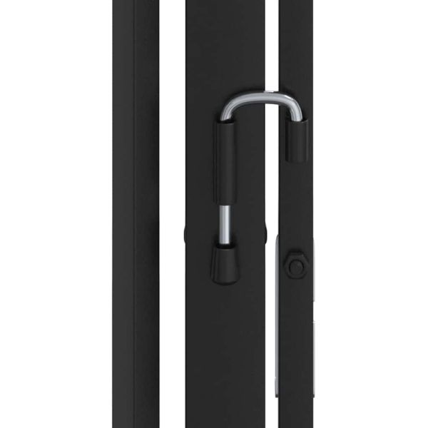 стоманен параван за камина, черен