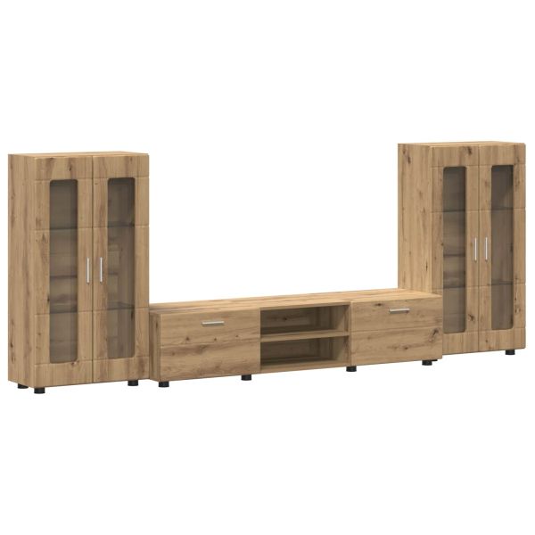 Комплект ТВ шкаф с чекмедже FLORIN 3 pcs Дъб Инженерно дърво