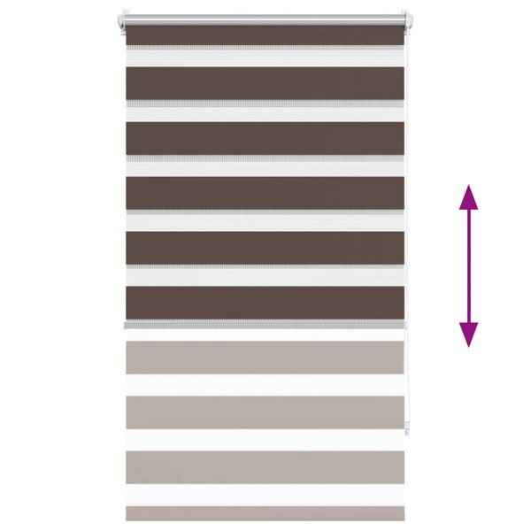 Зебра щора 70,9x120 см Ширина на плата 66,7 см цвят кафе