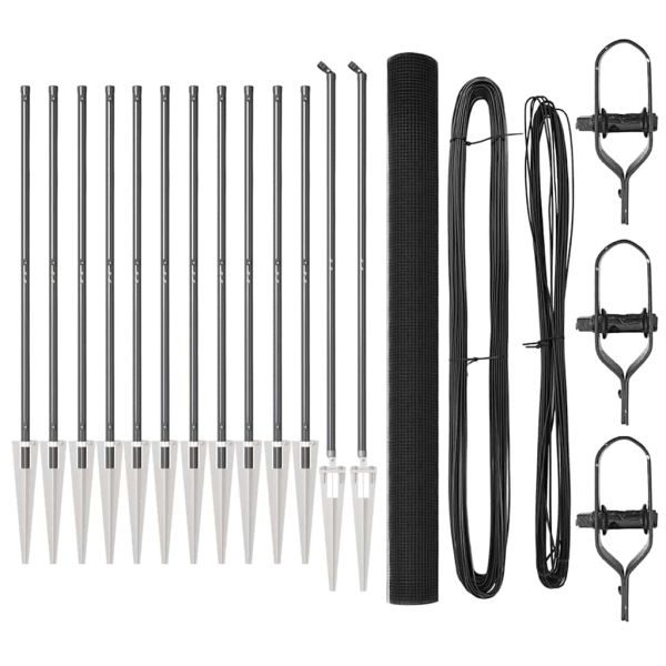Заварена мрежа с шипове 25 x 1,6 м PVC покрита стомана Сиво