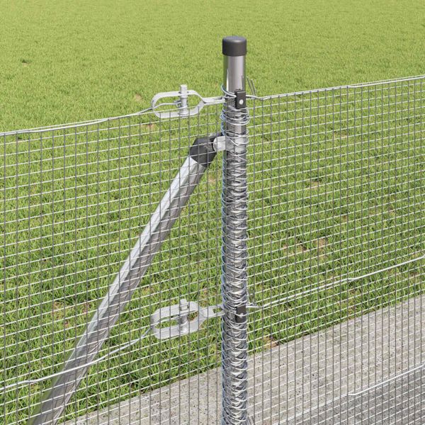 Заварена мрежа от тел с бетонен основание 10 x 0,4 m Сребристо