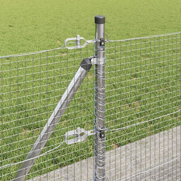 Заварена мрежа от тел с бетонен основание 10 x 0,4 m Сребристо