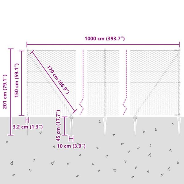 Стълб за ограда. Сиво