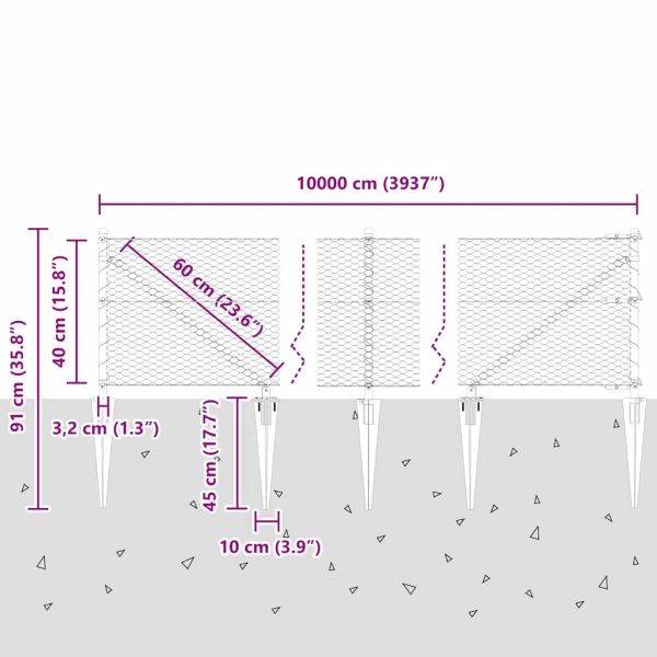 Стълб за ограда. Сиво