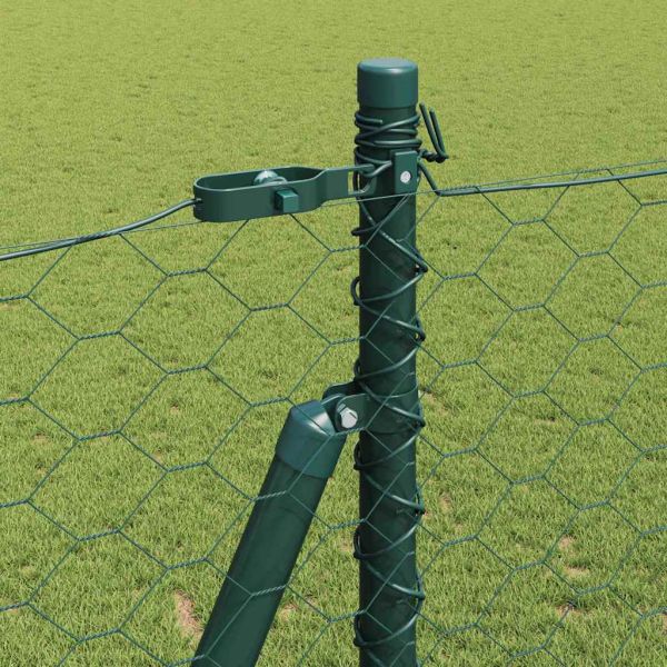 Шестоъгълна ограда с бетонна основа 25 x 1,5 m Зелено Мрежа