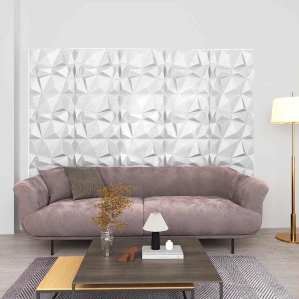 Стенни панели 48 pcs Диамант Бял 50 x 50 cm XPS Пяна
