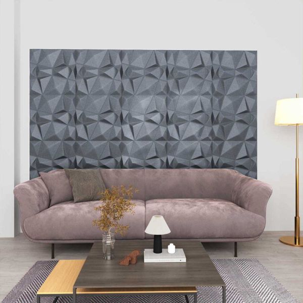 Стенни панели 48 pcs Диамант Сив 50 x 50 cm XPS Пяна