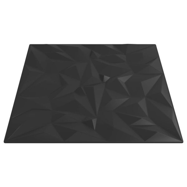 Стенни панели 24 pcs Черно 50 x 50 cm XPS Пяна