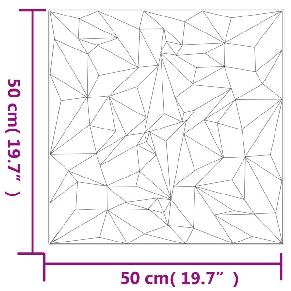 Стенни панели 48 pcs Черно 50 x 50 cm XPS Пяна