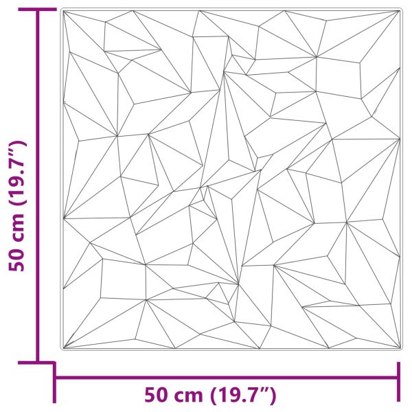 Стенни панели 12 бр. 50 x 50 cm Аметист Сив XPS Пяна