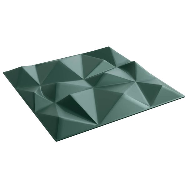 Стенни панели 12 pcs Диамант Зелен 50 x 50 cm XPS Пяна