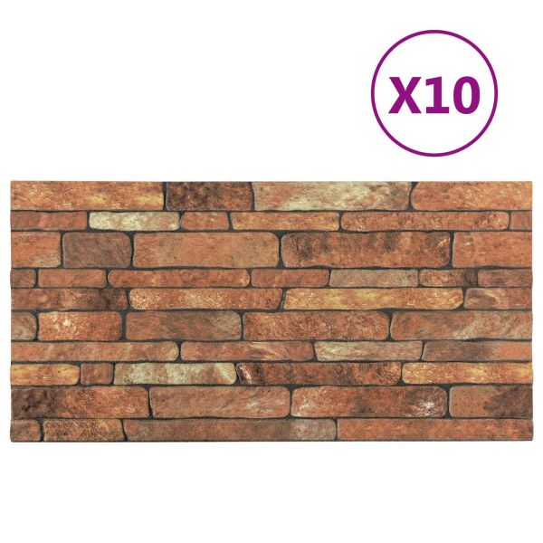 Стенни панели 10 бр. 100 x 50 cm Кафяв и бял EPS пяна