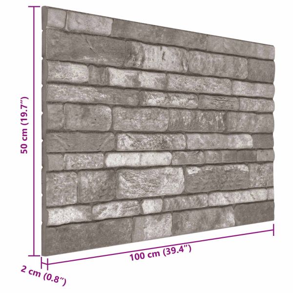 Стенни панели 10 бр. 100 x 50 cm Тъмносиво EPS пяна