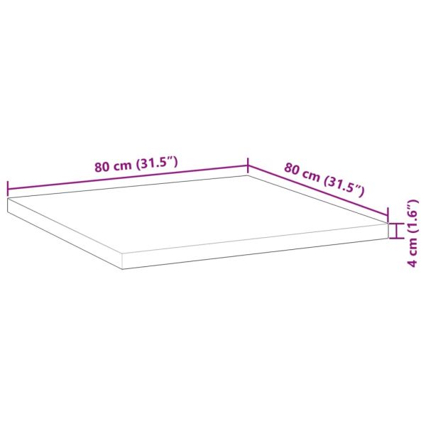 Плот за маса квадратен 80x80x4 см масивна акация