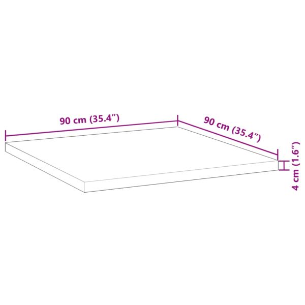 Плот за маса квадратен 90x90x4 см масивна акация
