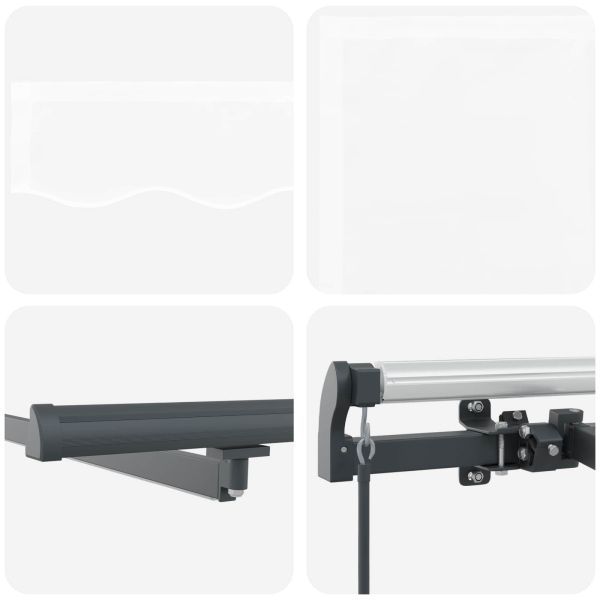 Сгъваем навес С LED лентисти светлини Бяло 500 ×350 cm текстил