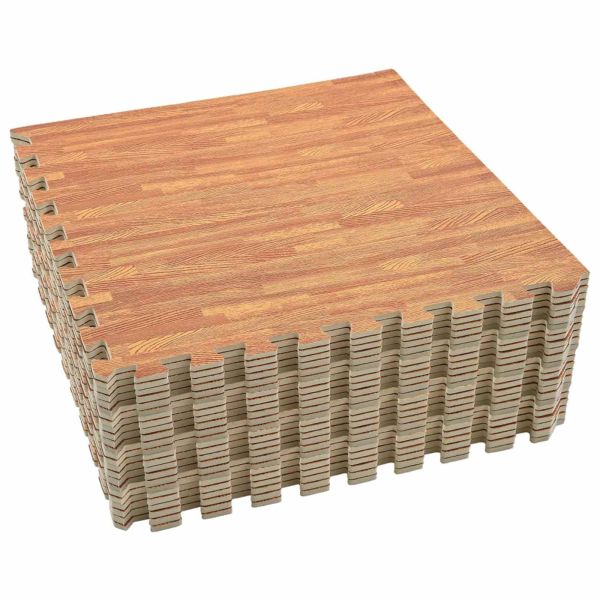 Мат за под басейн 24 pcs Дърво 8,64 ㎡ EVA Пяна