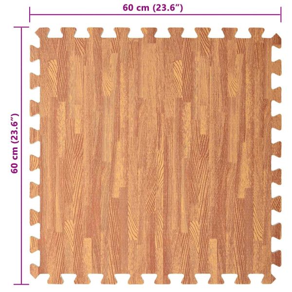 Мат за под басейн 24 pcs Дърво 8,64 ㎡ EVA Пяна