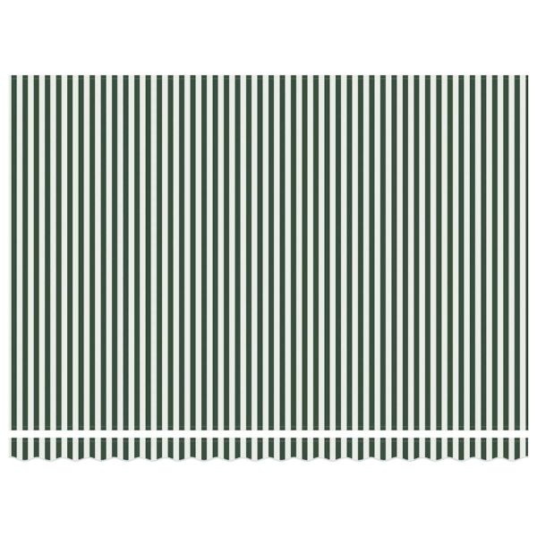 Електрически разтегателен навес Зелен и бял 450 × 350 cm