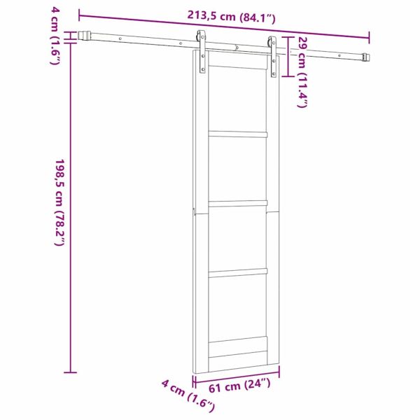Преплъзваща се врата ORKDAL Естествен 61 x 198,5 см