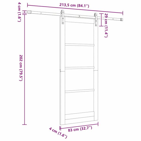 Преплъзваща се врата ORKDAL Бяло 83 x 202 см