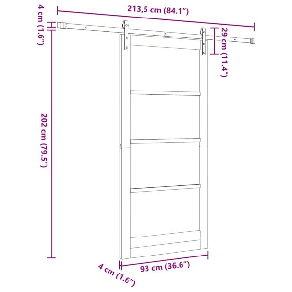 Преплъзваща се врата ORKDAL Естествен 93 x 202 см