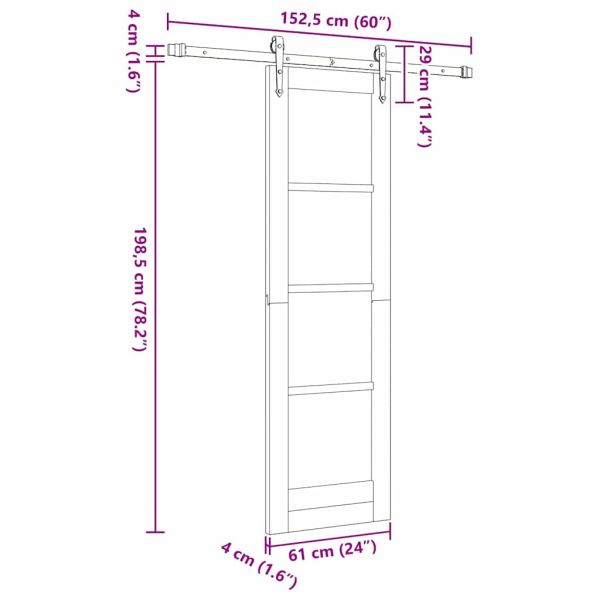Преплъзваща се врата ORKDAL Естествен 61 x 198,5 см