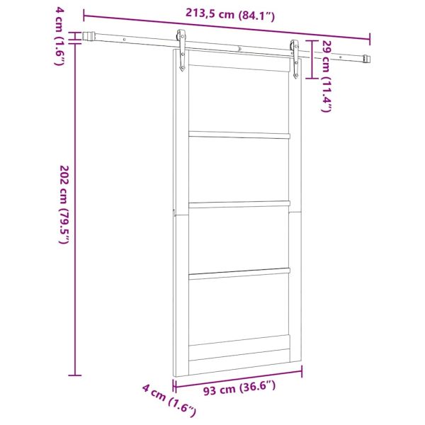 Преплъзваща се врата ORKDAL 93 x 202 см Бяло