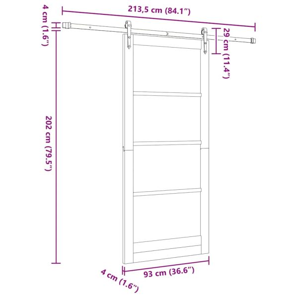 Преплъзваща се врата ORKDAL 93 x 211 см Бяло