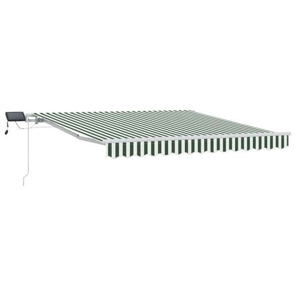 Сгъваем навес Зелен и бял 300 x 250 cm Текстил и стомана
