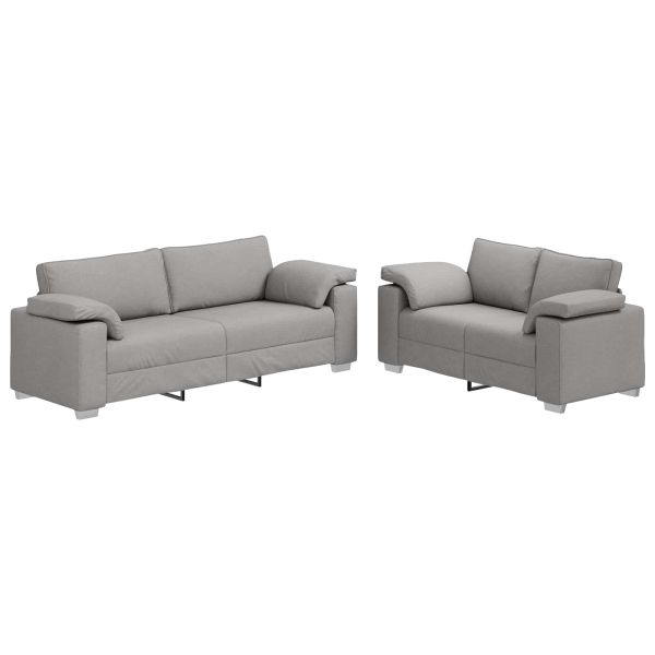 Диван 2 pcs Облачно сиво 219 x 80 x 82 см текстил