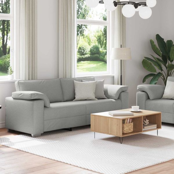 Диван 2 pcs Облачно сиво 219 x 80 x 82 см текстил