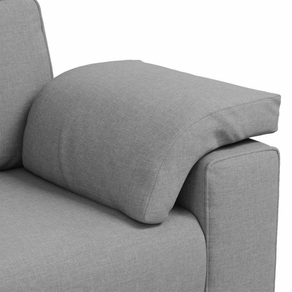 Диван 2 pcs Облачно сиво 219 x 80 x 82 см текстил