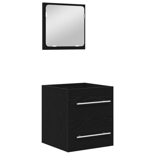 Комплект мебели за баня 2 pcs Черния дъб Инженерно дърво