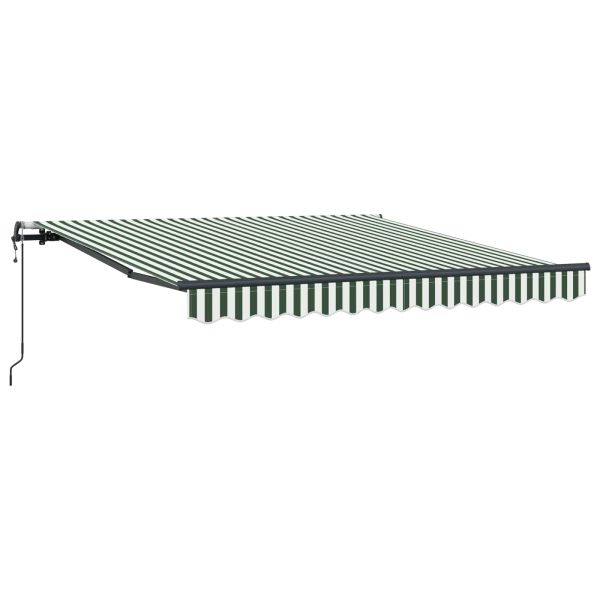Сгъваем навес Зелен и бял 300 x 250 cm Тъкан и алуминий