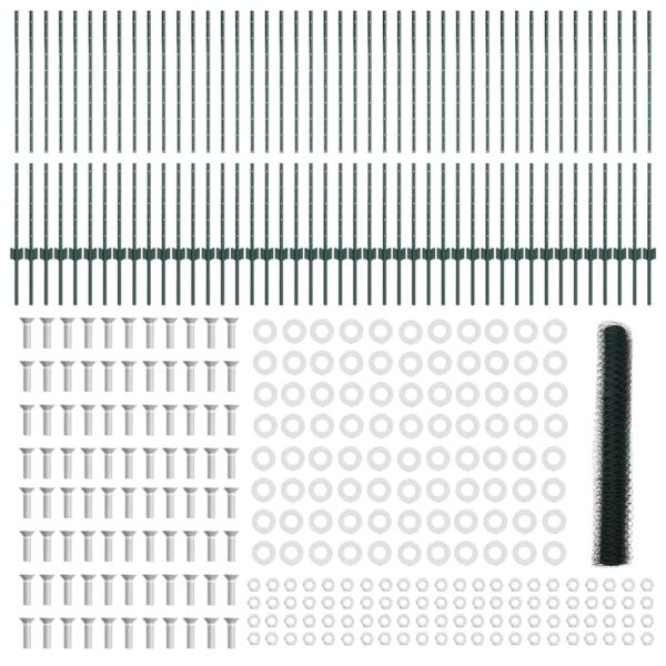 Шестоъградно ограждение с кол 100 x 1,2 м Зелено Мрежа