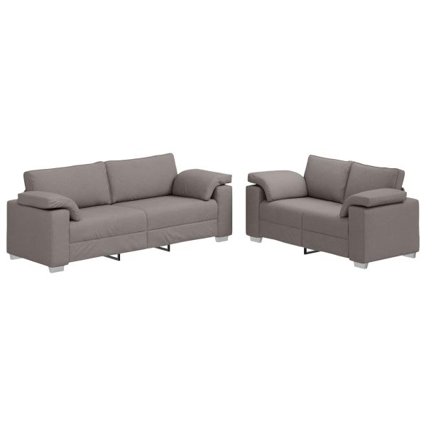 Диван 2 pcs Таупе 219 x 80 x 82 см текстил